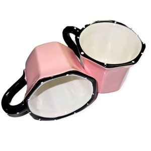 Casa Vero Set of 2 Replacement Mugs Pink Black White